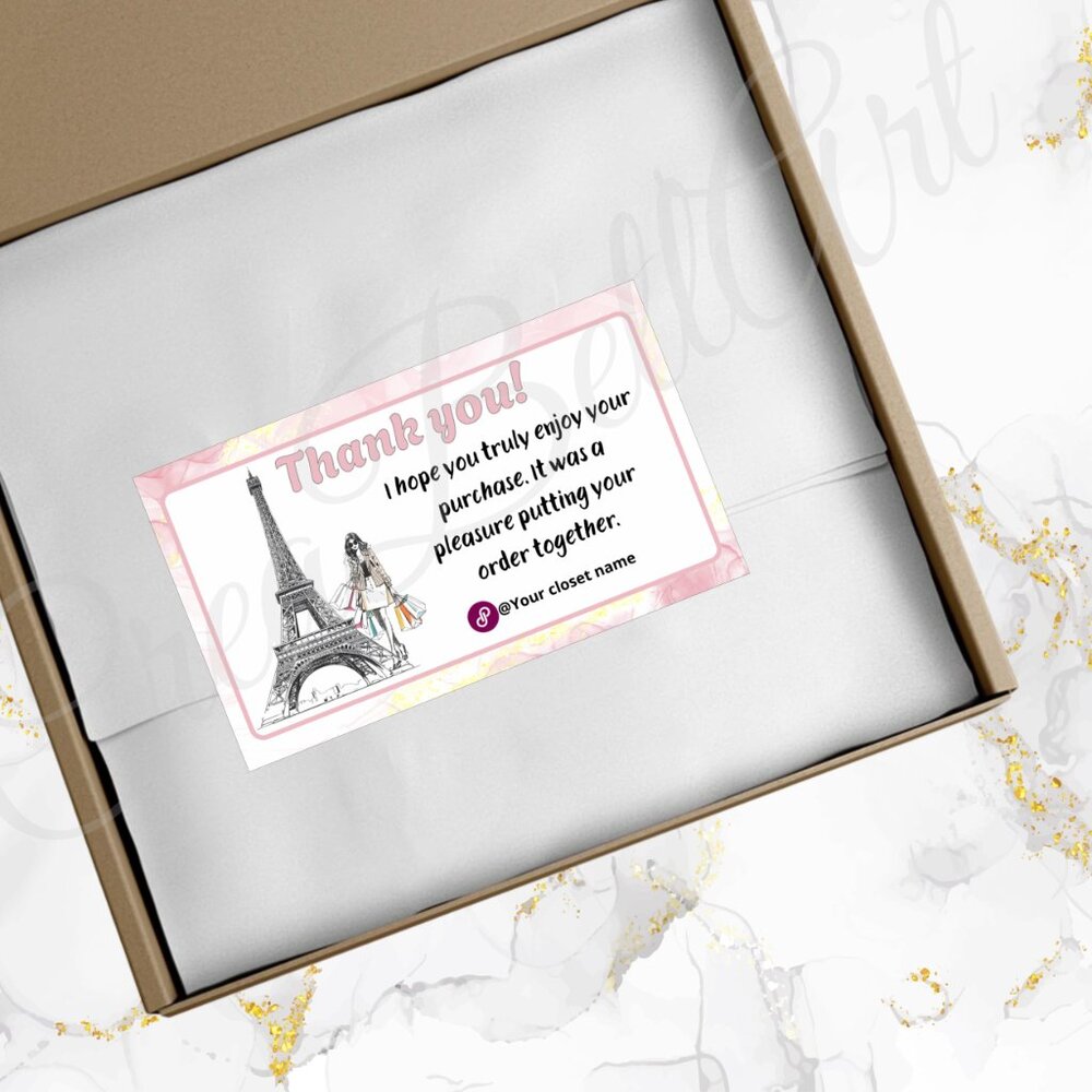 120 Pack Paris fashion Personalized Thank You Cards & Stickers - Picture 7 of 8